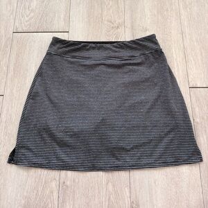 Lola Black and Gray Striped Mini Skort
